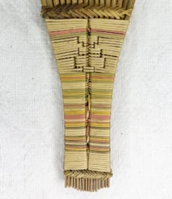 Peigne traditionnel Luba / Congo en bois et osier tressé