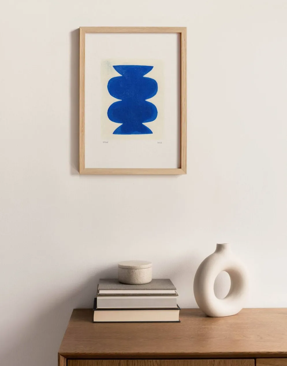 peinture abstraite bleue signée Eawy