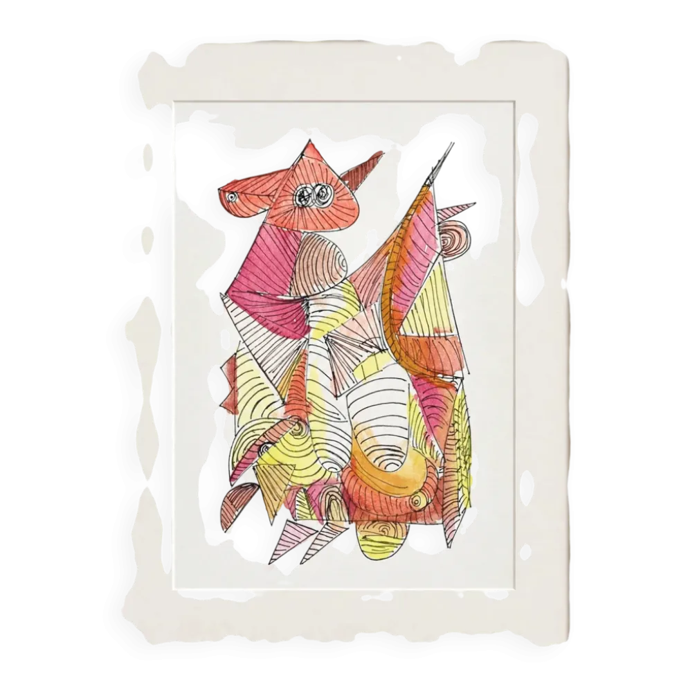 Peinture abstraite colorée – Acrylique sur papier – 24 × 34 cm