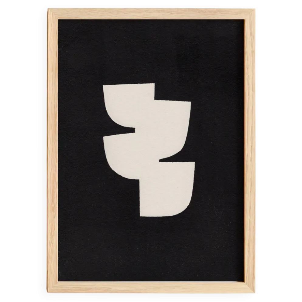 Peinture abstraite noire minimaliste sur papier signée Eawy