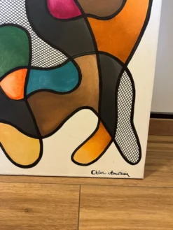 Peinture abstraite originale 83x60cm signée sans cadre.