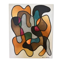 Peinture abstraite originale 83x60cm signée sans cadre.