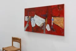 Peinture abstraite par Roeland Peperkamp, années 1990, huile sur toile