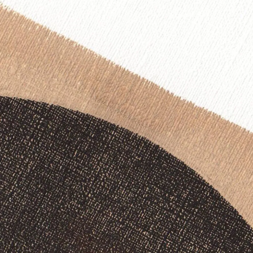 Peinture abstraite sur papier encadrée signée Eawy col. marron et noir