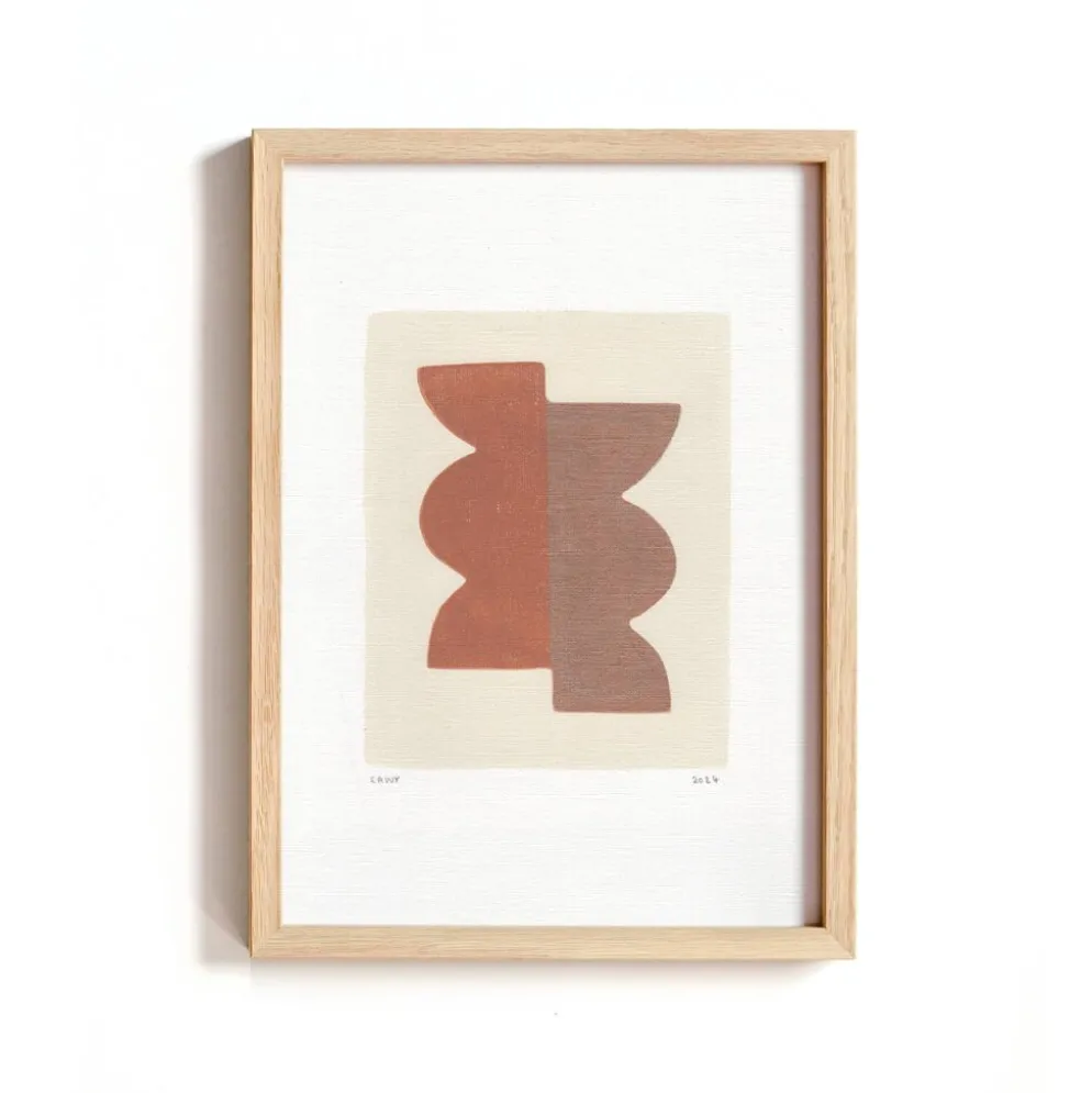 Peinture abstraite sur papier signée Eawy