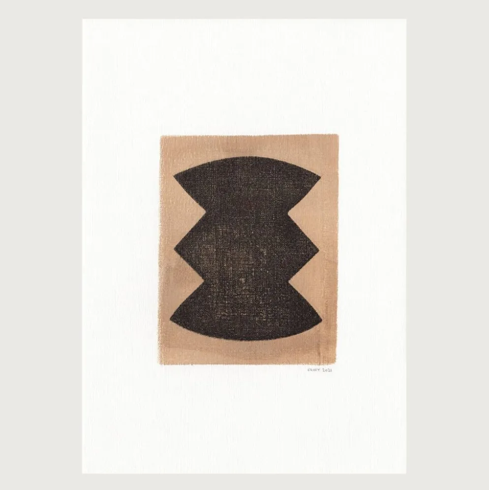 Peinture abstraite sur papier signée eawy