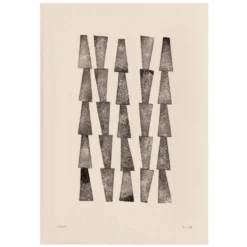 Peinture abstraite sur papier signée Eawy