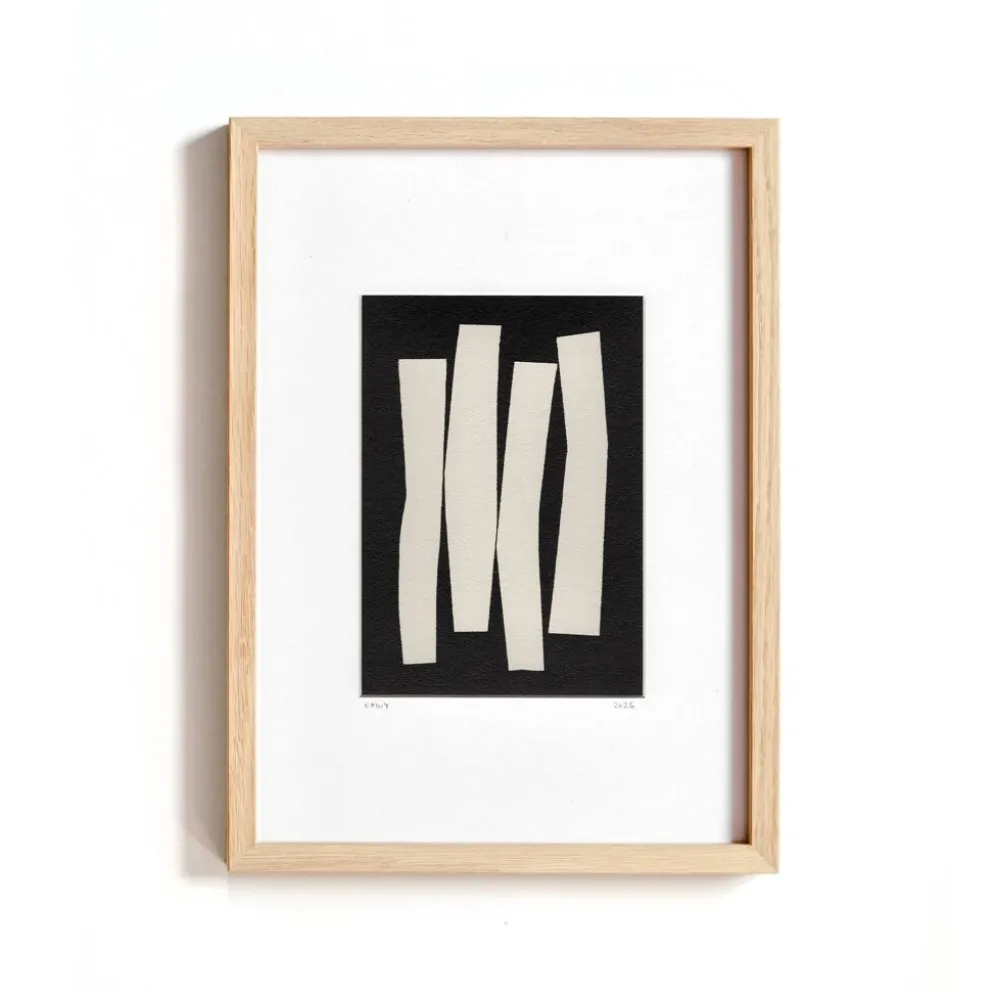 Peinture abstraite sur papier signée eawy