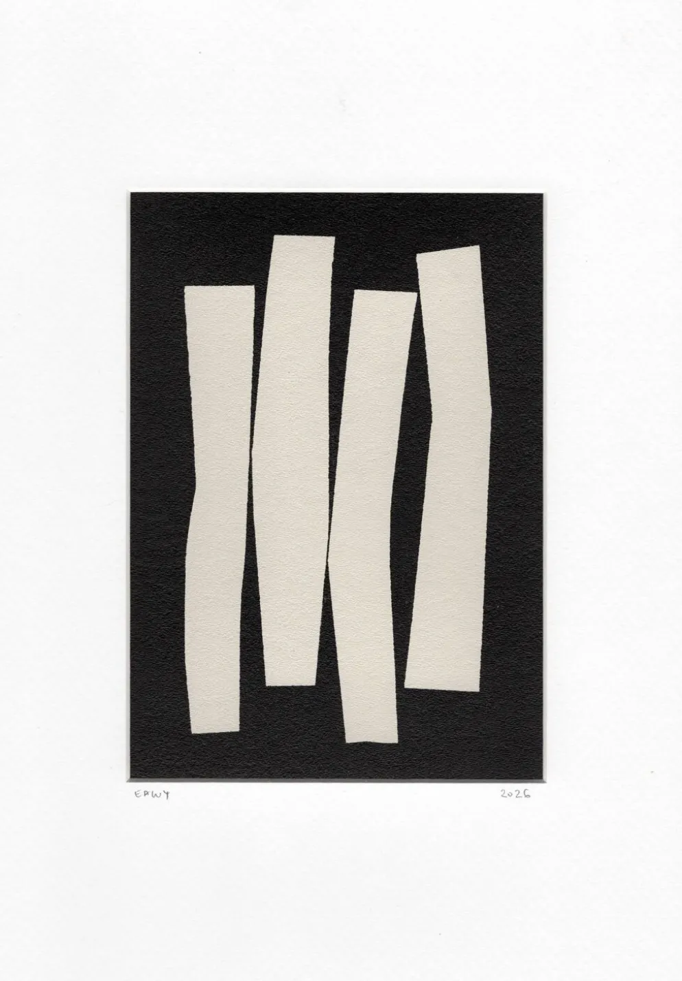 Peinture abstraite sur papier signée eawy
