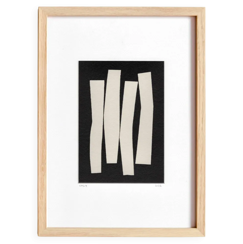 Peinture abstraite sur papier signée eawy