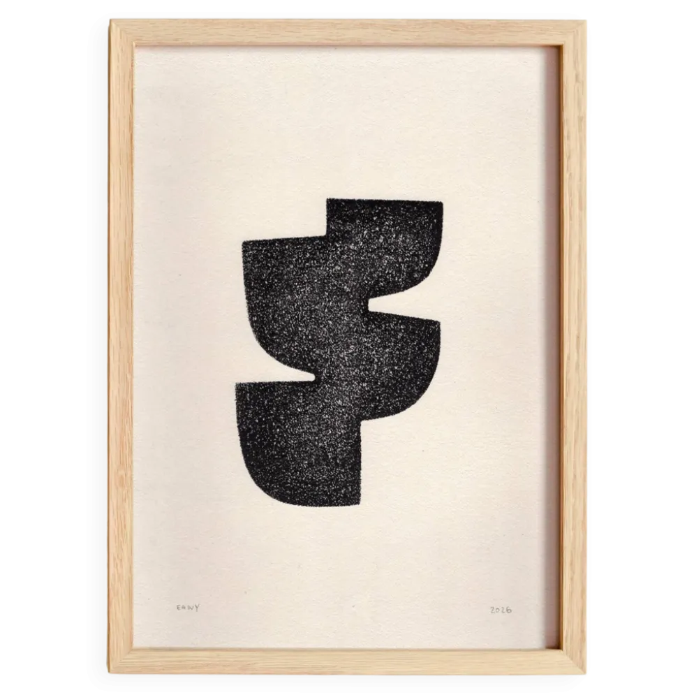 Peinture abstraite sur papier signée eawy