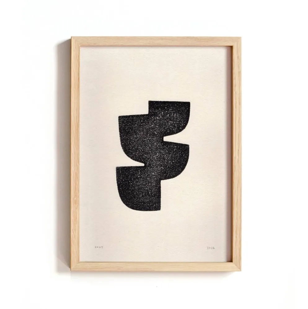 Peinture abstraite sur papier signée eawy