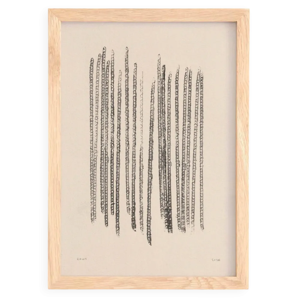 Peinture abstraite sur papier signée Eawy