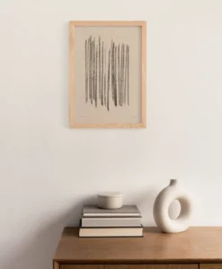 Peinture abstraite sur papier signée Eawy