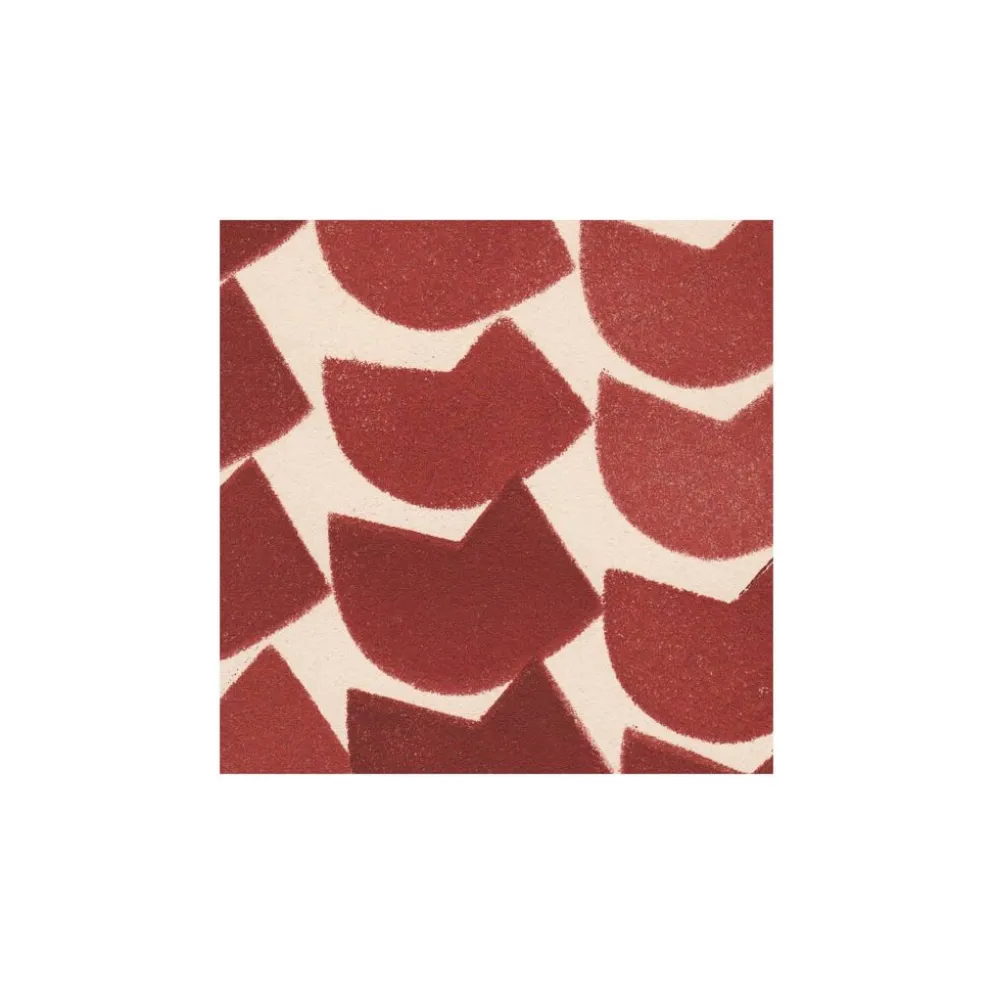 Peinture abstraite sur papier illustration rouge foncé signée Eawy