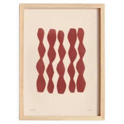 Peinture abstraite sur papier illustration rouge foncé signée Eawy