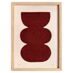Peinture abstraite sur papier illustration rouge foncé signée Eawy
