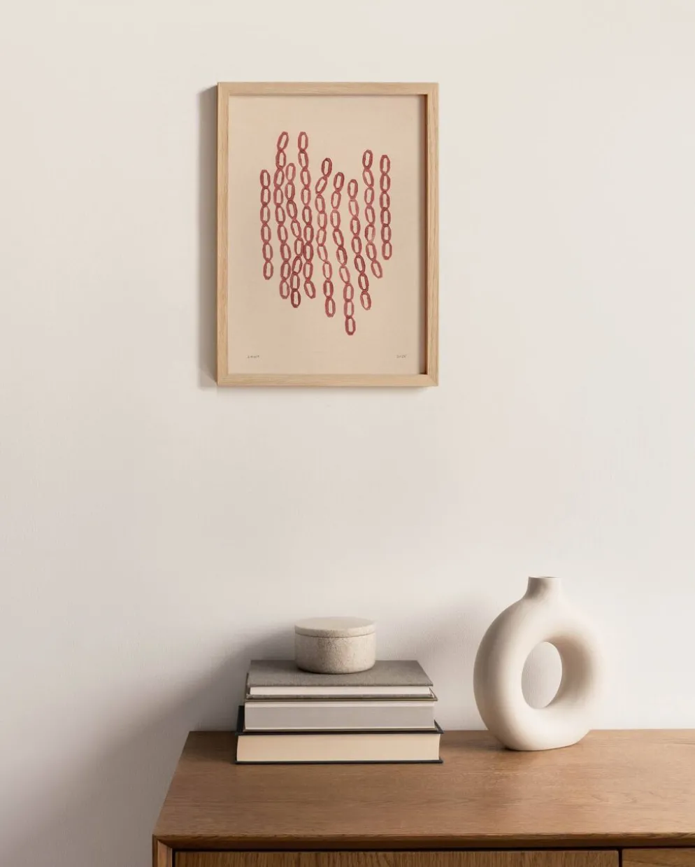 Peinture abstraite sur papier illustration rouge foncé signée Eawy