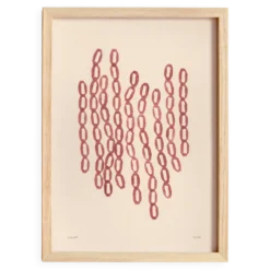 Peinture abstraite sur papier illustration rouge foncé signée Eawy