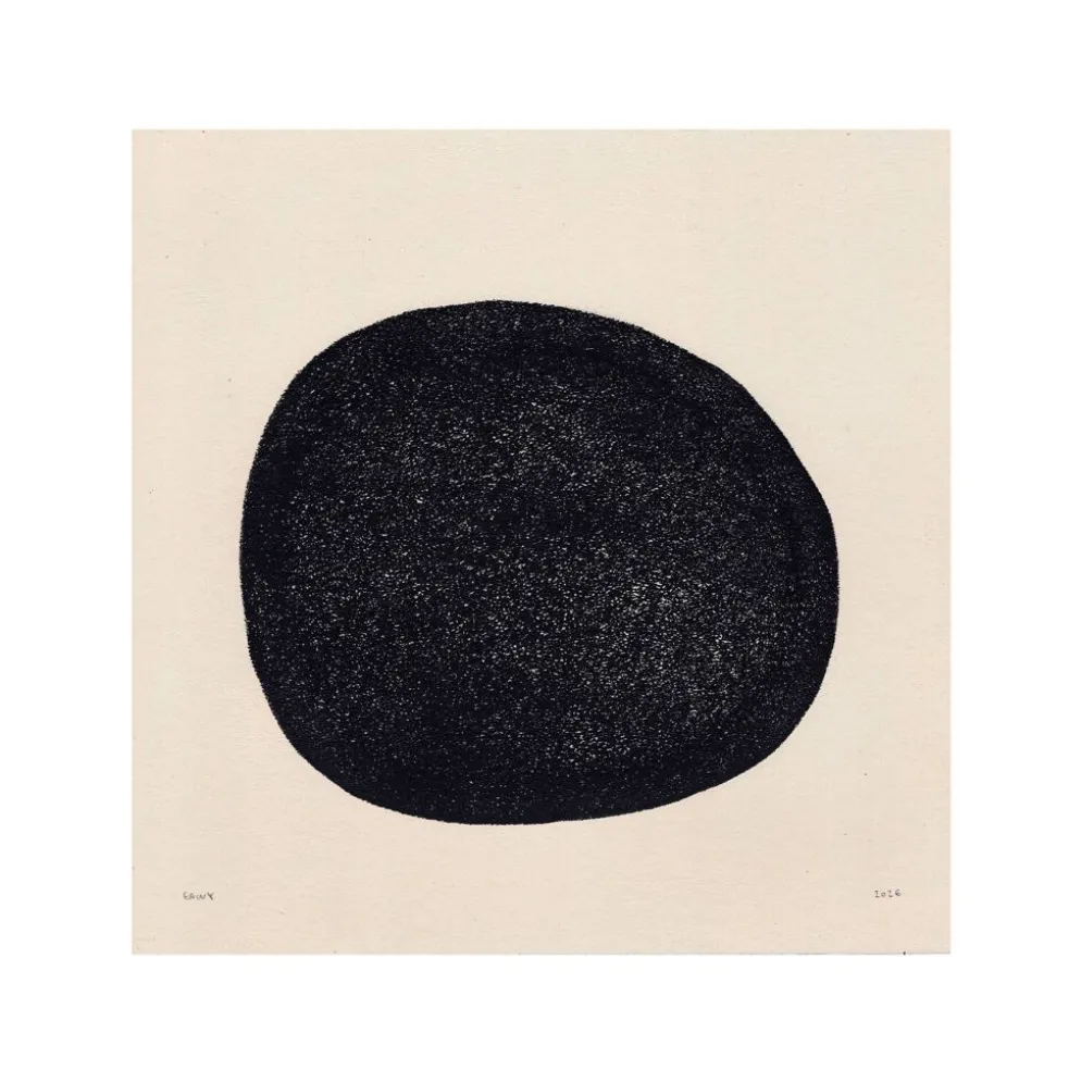 Peinture abstraite sur papier signée Eawy