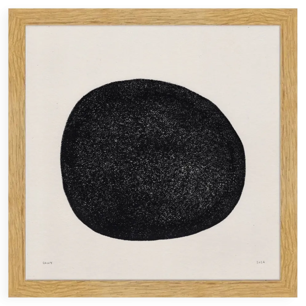 Peinture abstraite sur papier signée Eawy