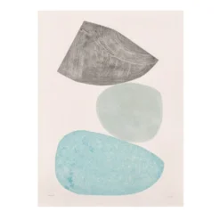 Peinture abstraite sur papier - illustration galets signée eawy
