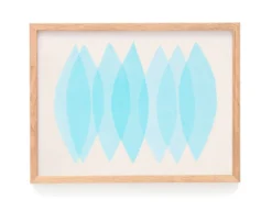 Peinture abstraite 30x40cm illustration bleu glacier signée eawy