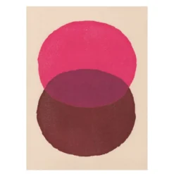 Peinture abstraite 30x40 illustration rose et marron signée Eawy