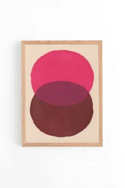 Peinture abstraite 30x40 illustration rose et marron signée Eawy