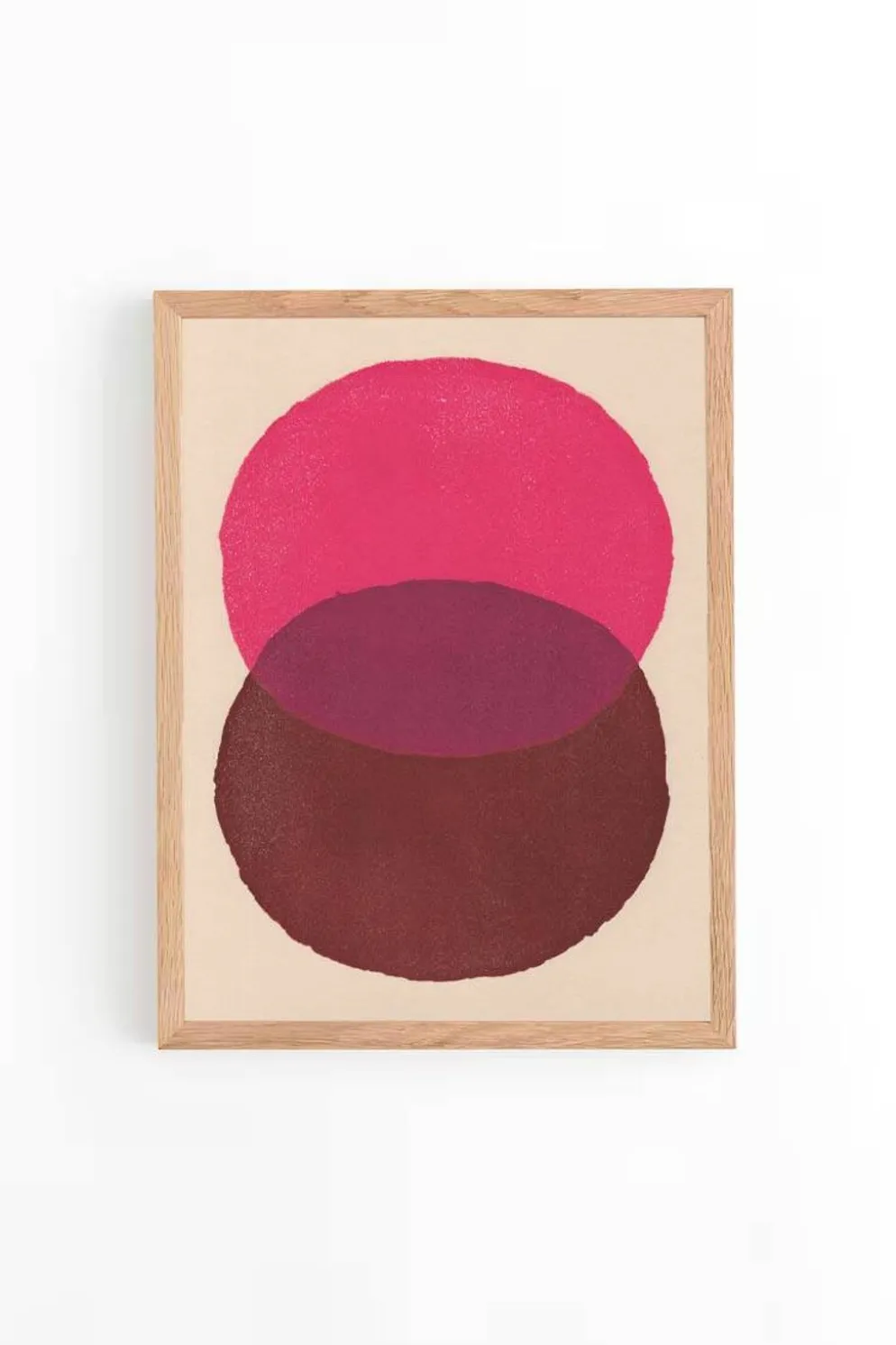 Peinture abstraite 30x40 illustration rose et marron signée Eawy