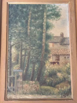 Peinture ancienne encadrée - signée R Guillet - 1948