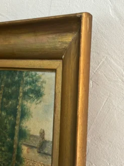 Peinture ancienne encadrée - signée R Guillet - 1948