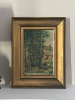 Peinture ancienne encadrée - signée R Guillet - 1948