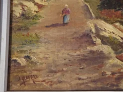 Peinture ancienne, paysage Calanques de Cassis, signée Alberti