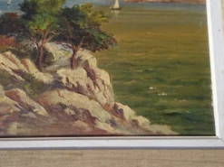 Peinture ancienne, paysage Calanques de Cassis, signée Alberti