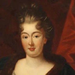 Peinture ancienne, portrait d’une noble dame, XVIIIe siècle
