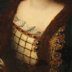 Peinture ancienne, portrait d’une noble dame, XVIIIe siècle