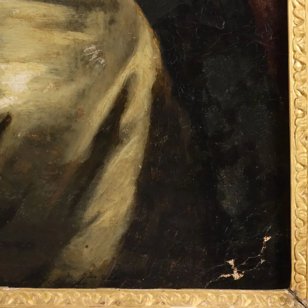 Peinture ancienne, portrait d’une noble dame, XVIIIe siècle