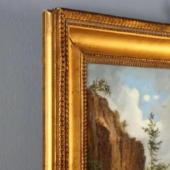 Peinture ancienne signée Ernst Gustav Doerell, paysage, XIXe siècle