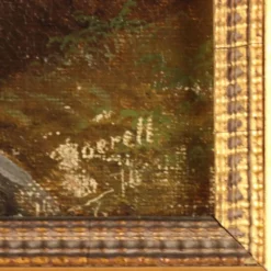 Peinture ancienne signée Ernst Gustav Doerell, paysage, XIXe siècle