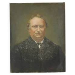 Peinture antique portrait d'un homme signé début du 20e siècle