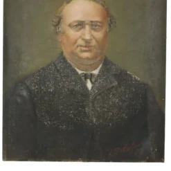 Peinture antique portrait d'un homme signé début du 20e siècle