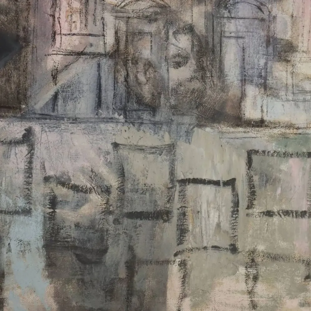 Peinture contemporaine signée Attilio Rossi, huile sur toile, années 1980