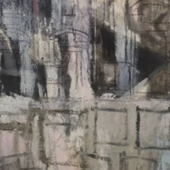 Peinture contemporaine signée Attilio Rossi, huile sur toile, années 1980