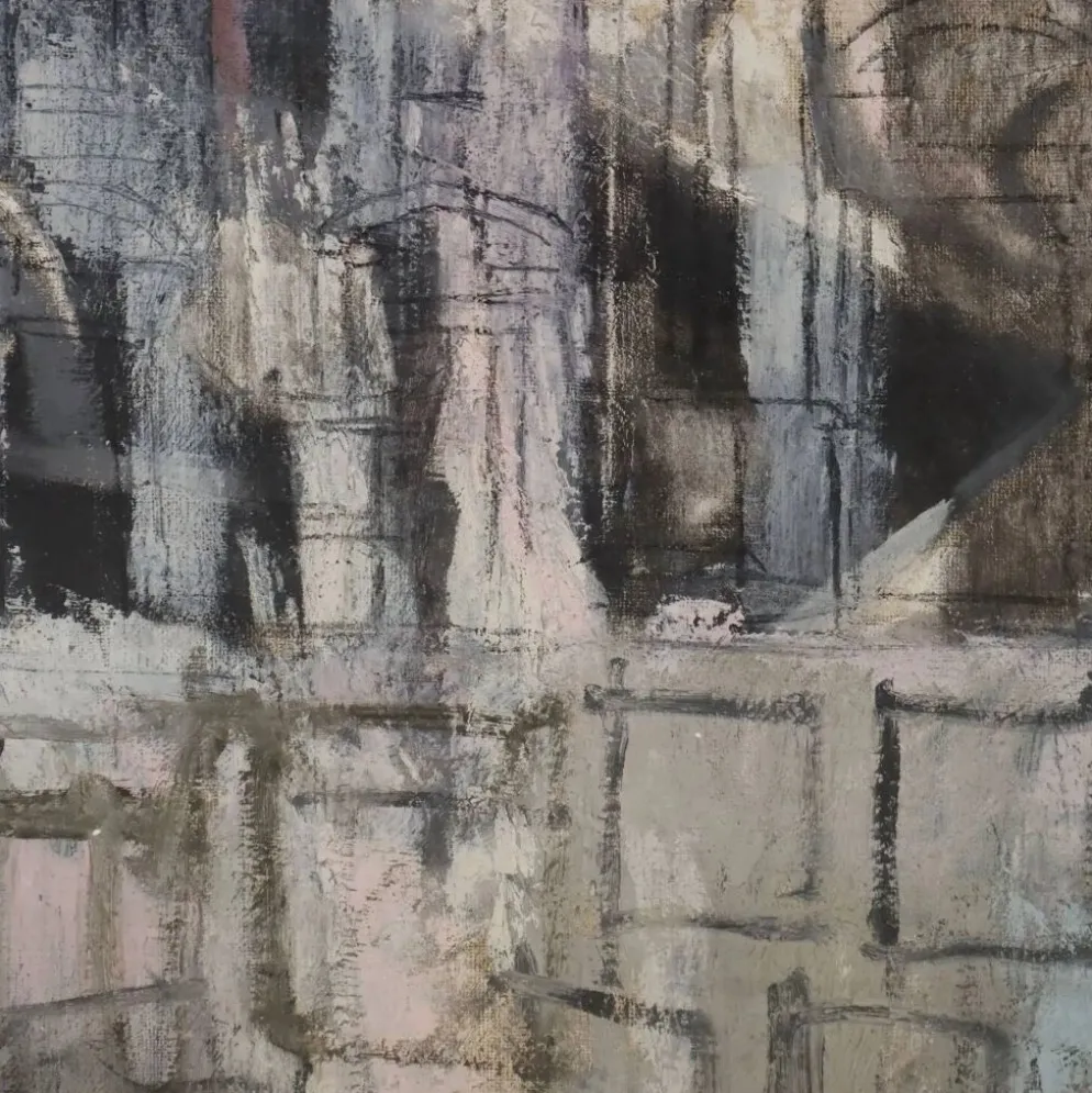 Peinture contemporaine signée Attilio Rossi, huile sur toile, années 1980