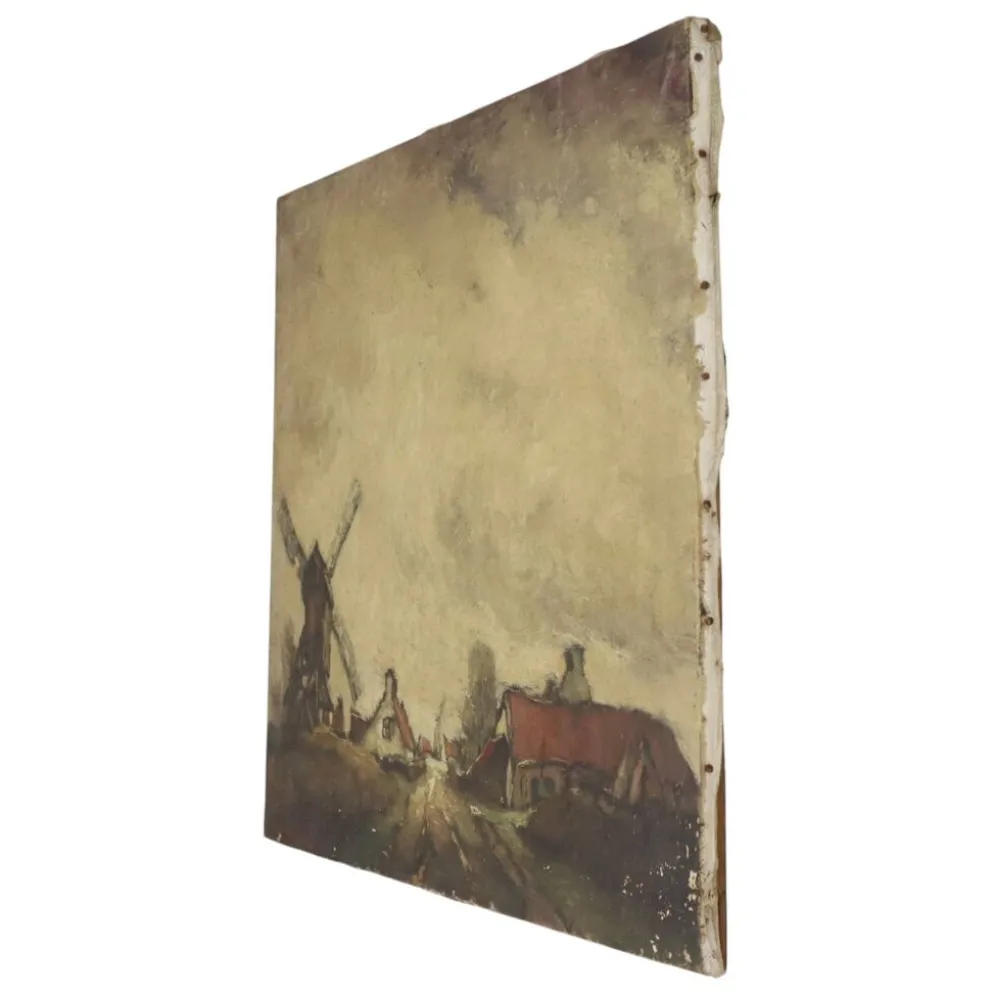 Peinture de paysage de ferme charmante, signée Wittouck, 60x80 cm