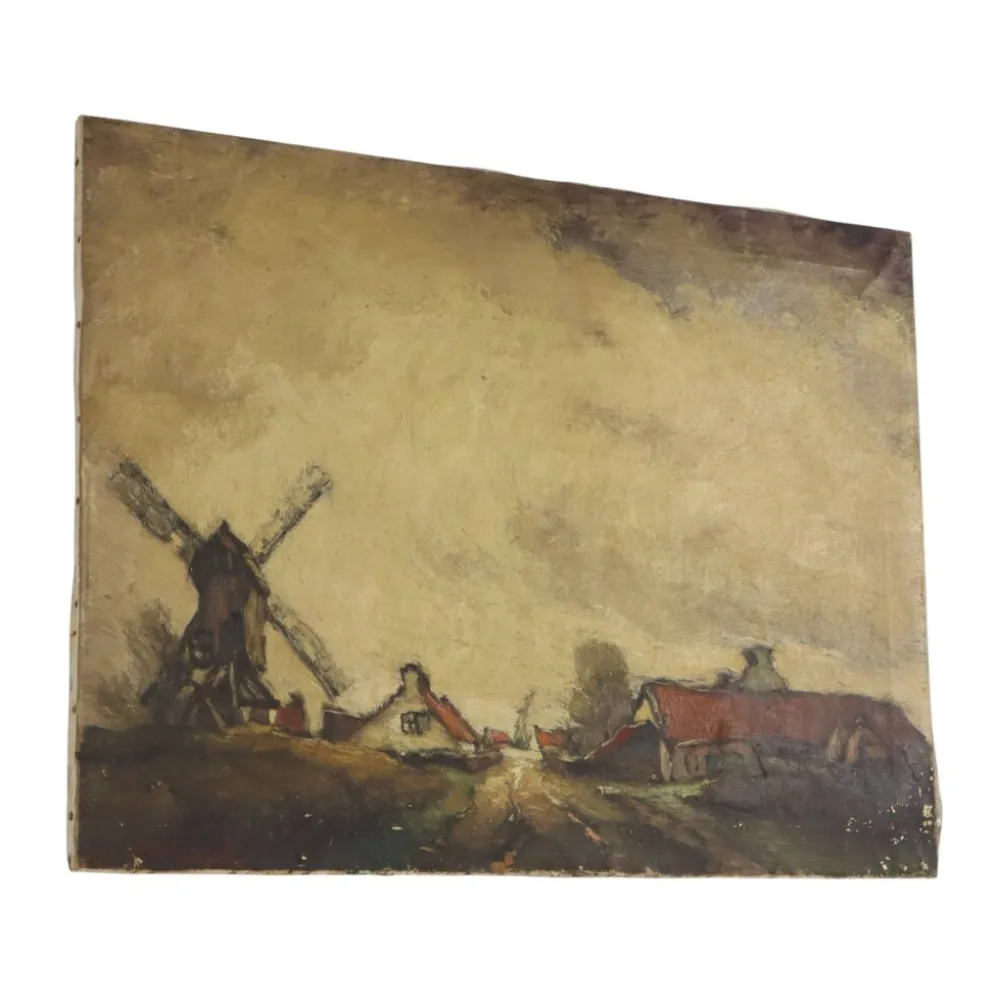 Peinture de paysage de ferme charmante, signée Wittouck, 60x80 cm