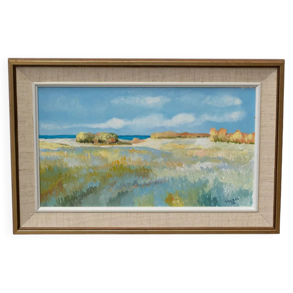 Peinture de paysage scandinave par S Nilson 1976