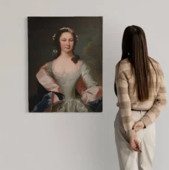 Peinture de portrait antique du 19ème siècle d'une noblewoman.