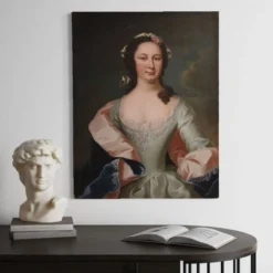 Peinture de portrait antique du 19ème siècle d'une noblewoman.